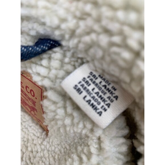 Levi's Blue Jean Jacket with White Sherpa Lining - Picture 8 of 12